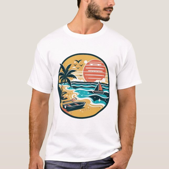 Camiseta Tropical Sunset Beach Paradise (Anverso)