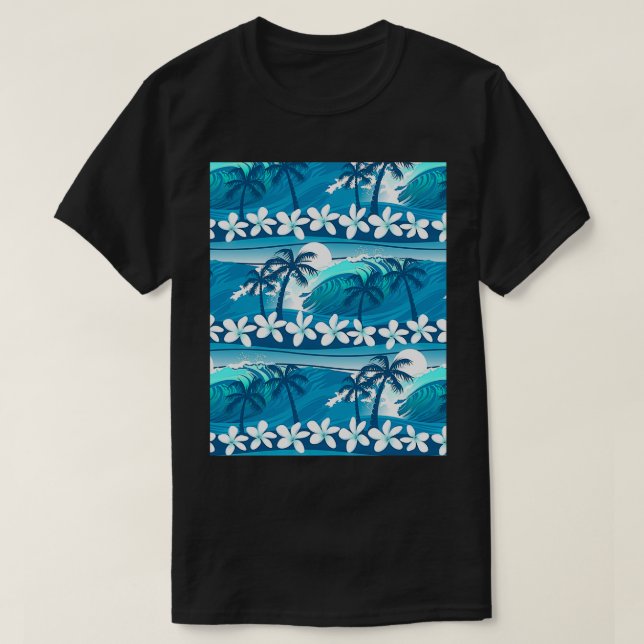 Camiseta Tropical surf wave with palm trees Graphic (Diseño del anverso)