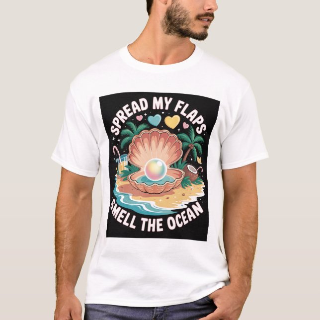 Camiseta Tropical Tease  Spread My Flaps, Smell the Ocean  (Anverso)