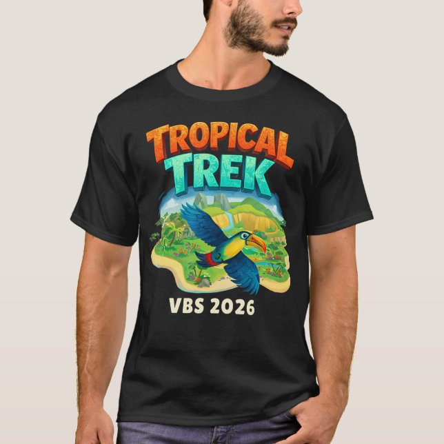 Camiseta Tropical Trek Vbs 2026 Ave Isla (Anverso)
