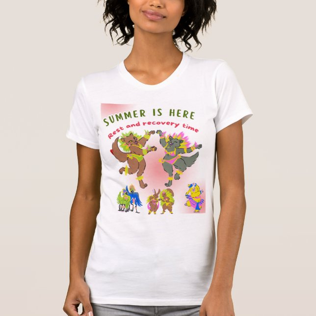 Camiseta 🌴 🌞 Tropical Vibes y Criaturas divertidas para e (Anverso)