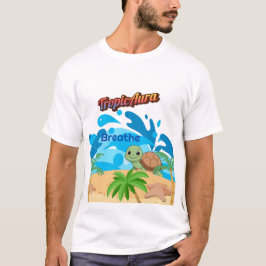 Camiseta TropicAura Breathe Tortuga Playa Tropical
