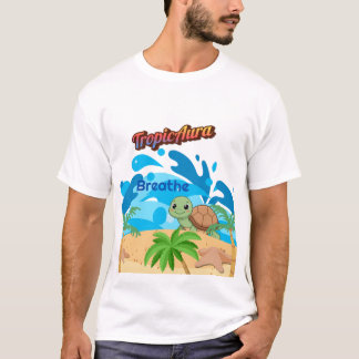 Camiseta TropicAura Breathe Tortuga Playa Tropical