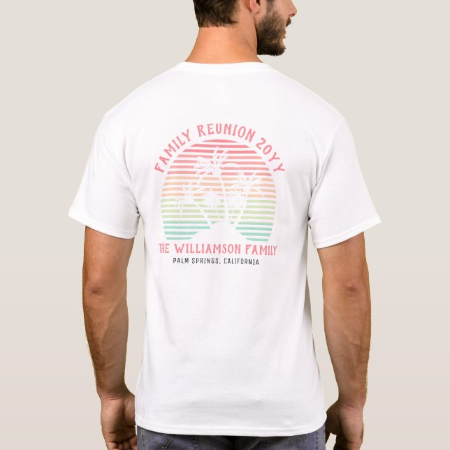 Camiseta Trópico de Reunión Retro Familiar Moderna Personal (Reverso)