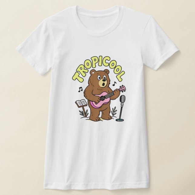 Camiseta Tropicool Bear Playing Ukulele – Cute Funny Music  (Distribución)