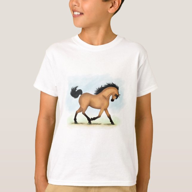Camiseta Trotting Buckskin Horse Ecuestres (Anverso)