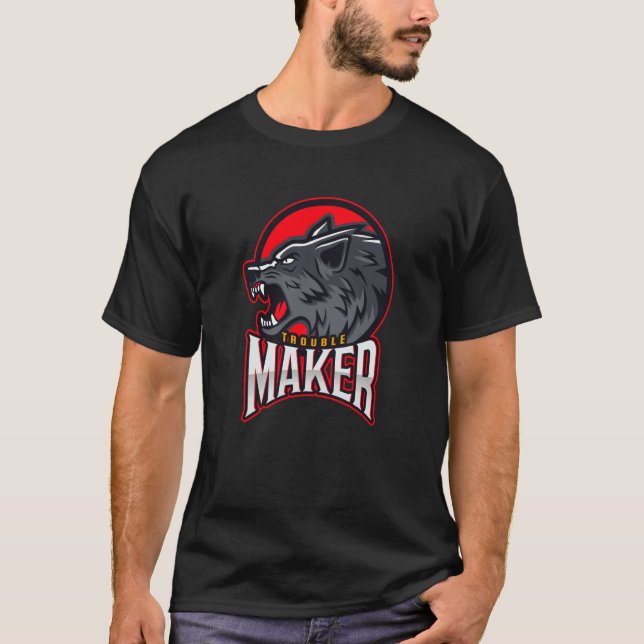 Camiseta Troublemaker Attitude Rebel Wolf  2 (Anverso)