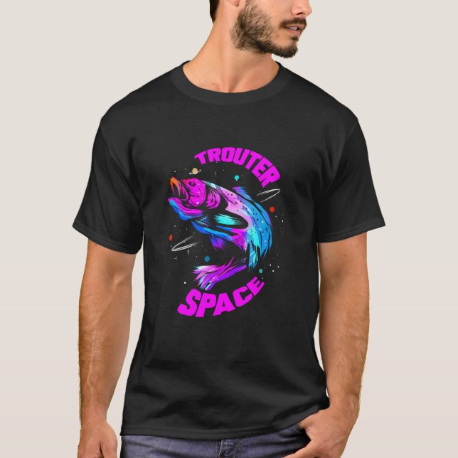 Camiseta Trouter Space I trucha de regalo para pescadores y (Anverso)