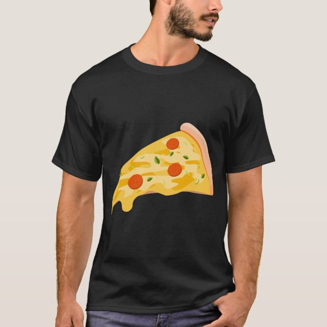 Camiseta Trozo De Piperoni Pizza Comida Desechable (Anverso)