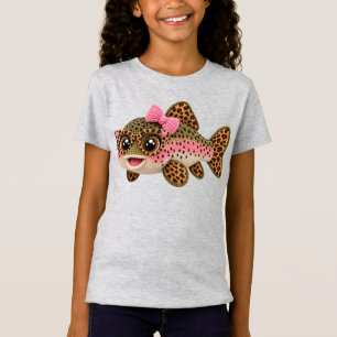 Camiseta Trucha Arcoíris Gafas Leopardo Hilo de Ganchillo F