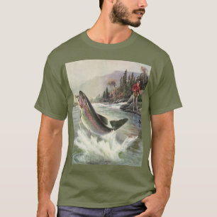 Camiseta Trucha Arcoíris, Pescador Antiguo Pescando Peces