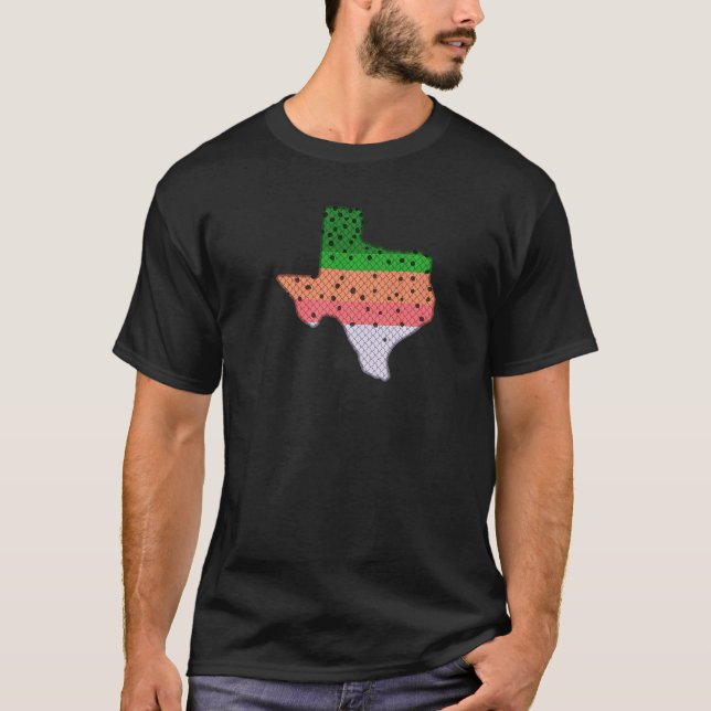 Camiseta Trucha Arcoíris Pez Mapa Estado Texas Pesca con Mo (Anverso)