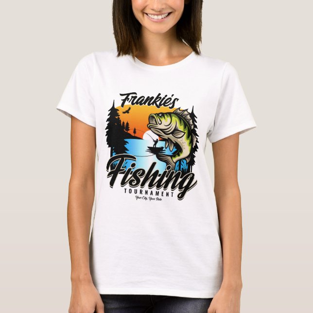 Camiseta Trucha de pescador de pesca personalizada (Anverso)