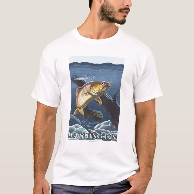 Camiseta Trucha que pesca la sección representativa - (Anverso)