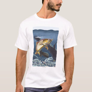 Camiseta Trucha que pesca la sección representativa -