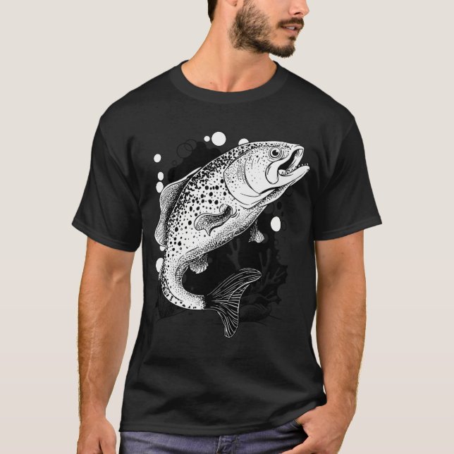 Camiseta trucha saltando (Anverso)