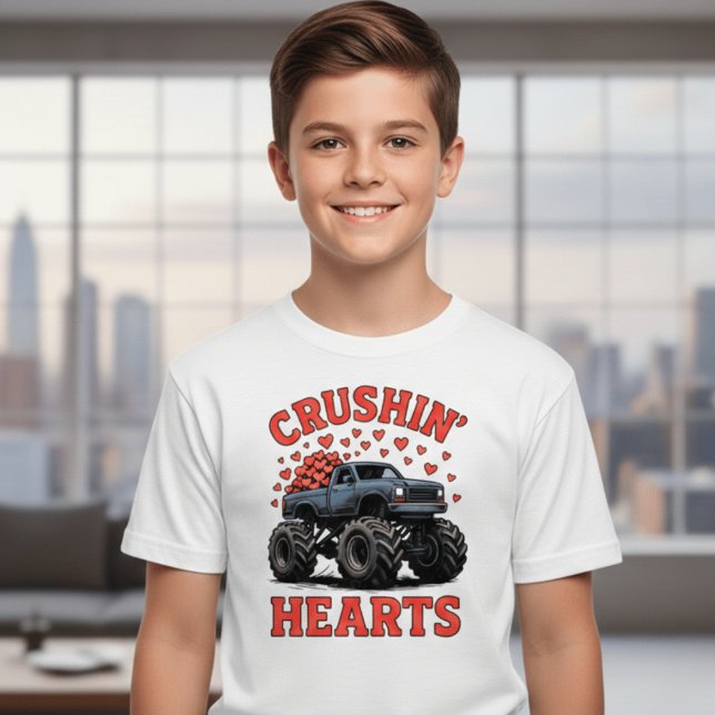 Camiseta Truck Crushin’ Hearts Kids T-Shirt – Cute Valentin (Subido por el creador)
