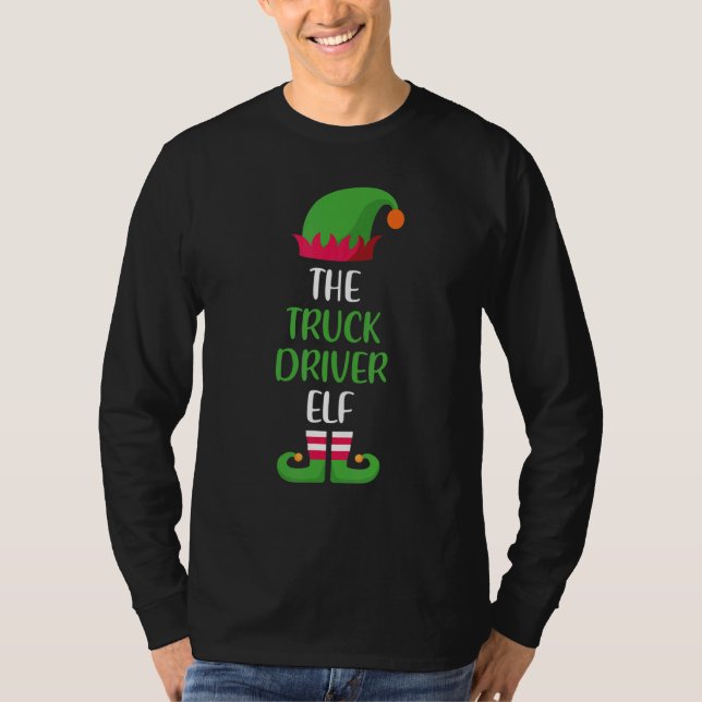 Camiseta Truck Driver Elf Family Matching Group Christmas P (Anverso)