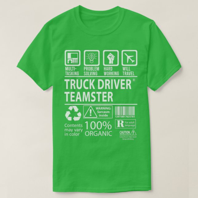 Camiseta Truck Driver Teamster Multitasking Job Gift Item (Diseño del anverso)