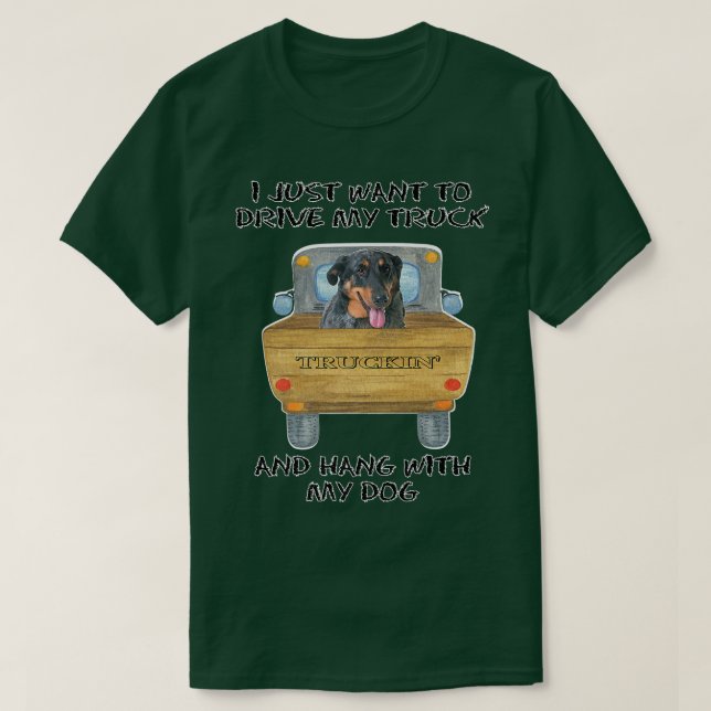 Camiseta Truck Driving Dog Beauceron  (Diseño del anverso)