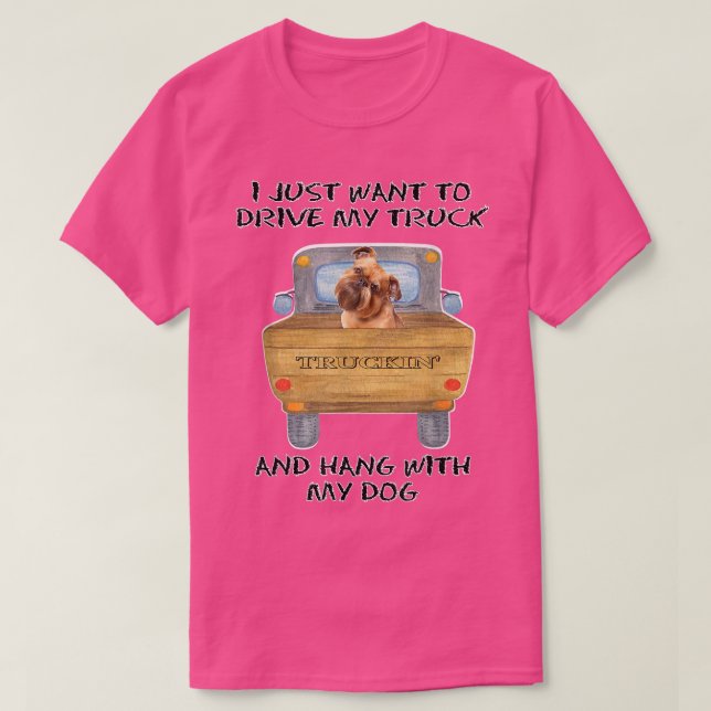 Camiseta Truck Driving Dog Brussels Griffon  (Diseño del anverso)