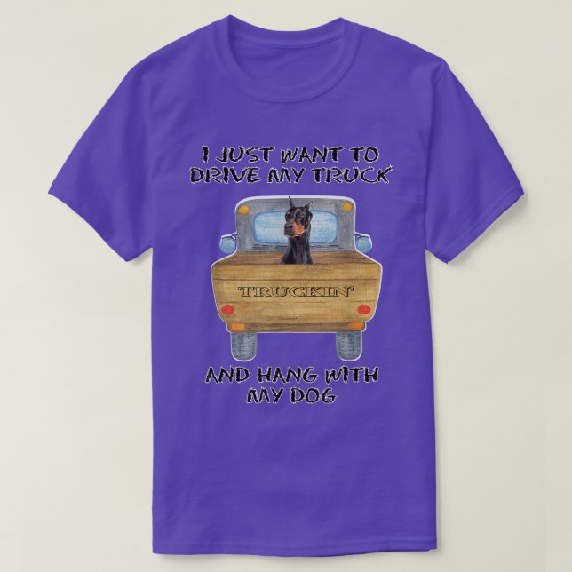 Camiseta Truck Driving Dog Doberman Pinscher  (Diseño del anverso)
