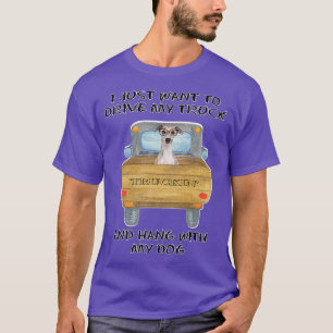 Camiseta Truck Driving Dog Greyhound w Glasses 