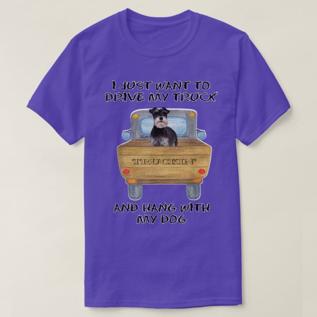 Camiseta Truck Driving Dog Miniature Schnauzer 2 2808 (Diseño del anverso)