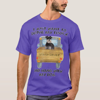 Camiseta Truck Driving Dog Miniature Schnauzer 2 2808