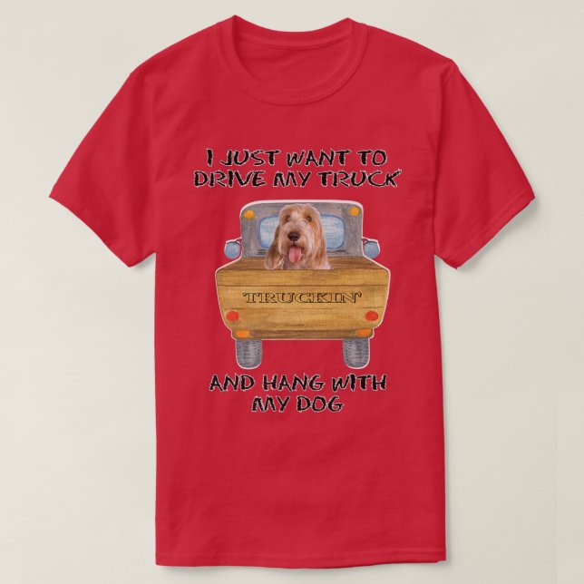 Camiseta Truck Driving Dog Petits Bassets Griffons Vendeen  (Diseño del anverso)