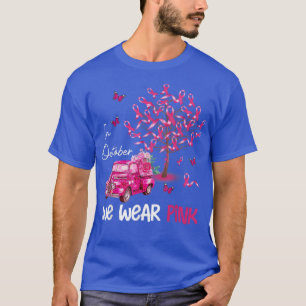 Camiseta Truck Pumpkin Fall In October We Wear Pink Breast 