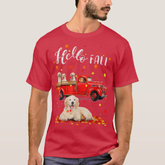 Camiseta Truck Riding Golden Retriever Dogs Autumn Cute Fal