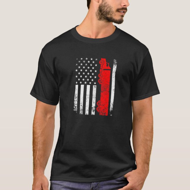 Camiseta Trucker American Flag Usa Patriotic Proud Funny Tr (Anverso)