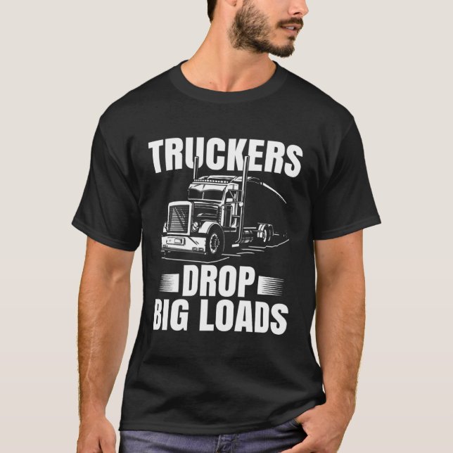 Camiseta Trucker  Men Truck Driver Husband Semi Trailer  5 (Anverso)