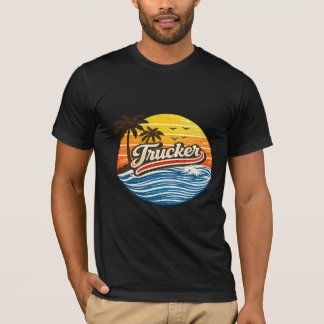 Camiseta Trucker Retro Sunset Design