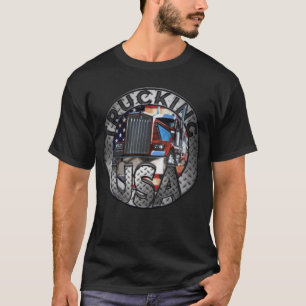 Camiseta Trucking USA Truck Driver American Flag Retro Look