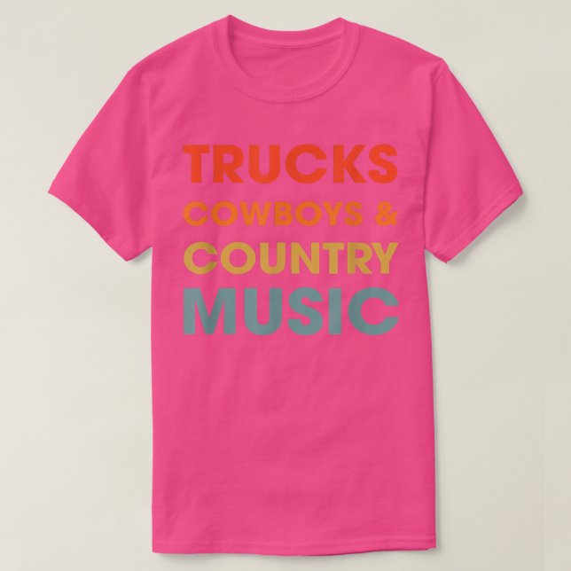 Camiseta Trucks Cowboys Country Music Png  (Diseño del anverso)