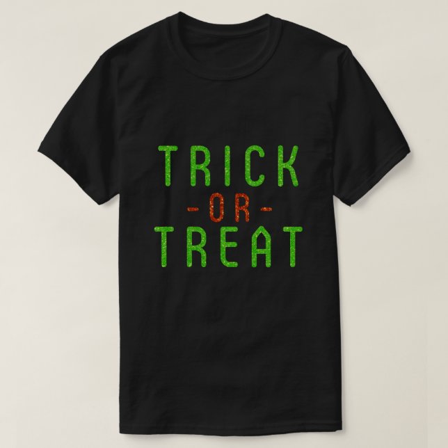 Camiseta Truco brillante o Purpurina de Halloween (Diseño del anverso)