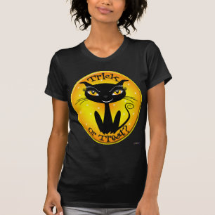 Camiseta ¿Truco caprichoso o trato? Gato con estrellas