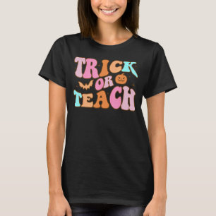 Camiseta Truco De Groovy Retro Vintage O Té De Halloween
