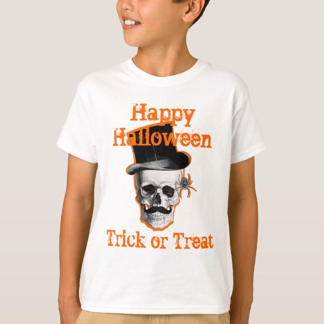 Camiseta Truco de Halloween con calavera de vapor (Anverso)