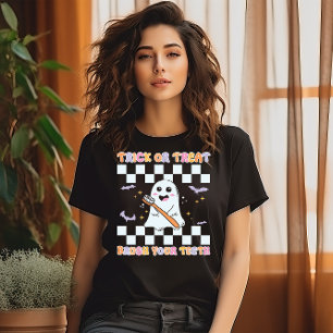 CAMISETA TRUCO DE HALLOWEEN CUTE O FANTASMA DE TRATAMIENTO