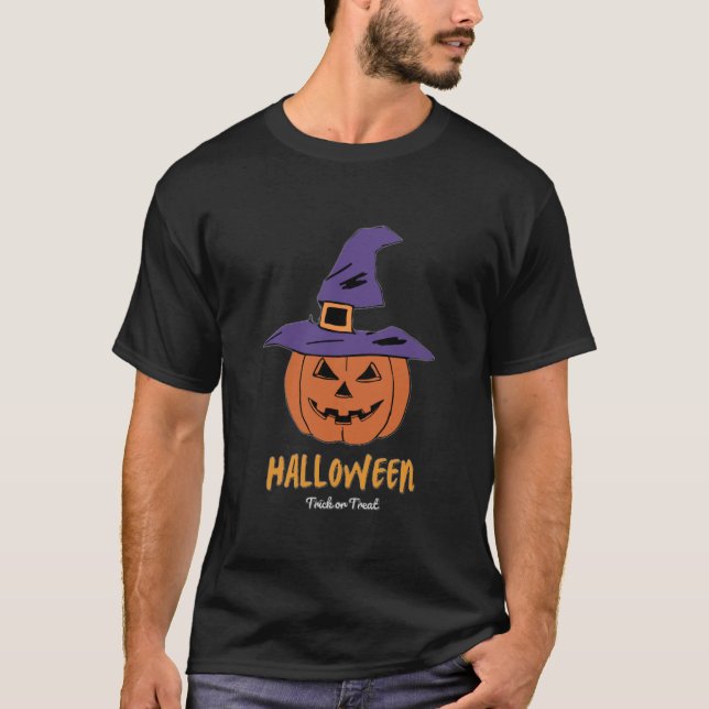 Camiseta Truco de Halloween o calabaza temerosa (Anverso)