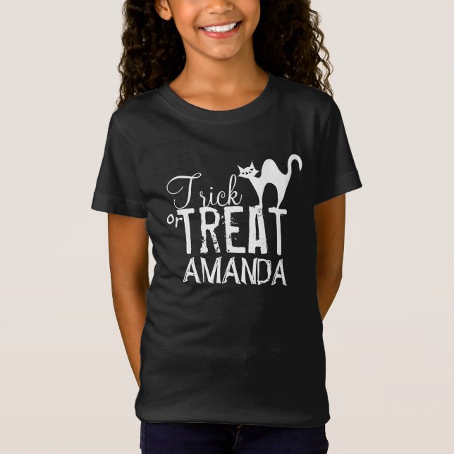 Camiseta Truco de Halloween o truco para tratar a fantasmas (Anverso)