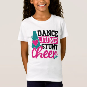 Camiseta truco de salto de baile animar el arte de la palab