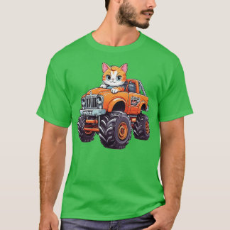 Camiseta Truco del monstruo de la conducción de un gato