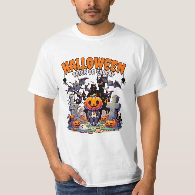 Camiseta Truco O Amenaza De Halloween (Anverso)