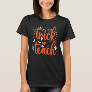 Camiseta Truco o Enseña Calabaza de Halloween Murciélagos F