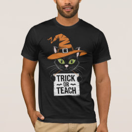 Camiseta Truco o Enseña Profesor Groovy Halloween Retro