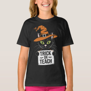 Camiseta Truco o Enseña Profesor Groovy Halloween Retro